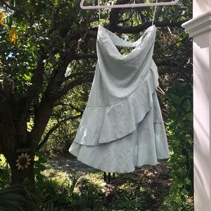 Strapless linen summer dress